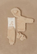 Little Dutch Zapinana bluza z kapturem Teddy - Baby Bunny Sand 92