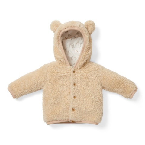 Little Dutch Zapinana bluza z kapturem Teddy - Baby Bunny Sand 92