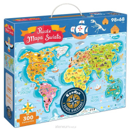 Puzzle Mapa Świata 300 el. 7+