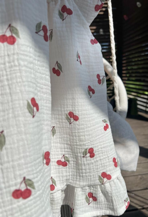 Sukienka muślinowa Wisienki