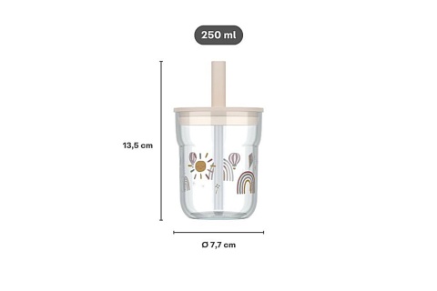 MEPAL Szklanka dziecięca ze słomką Mio 250ml Forest Friends
