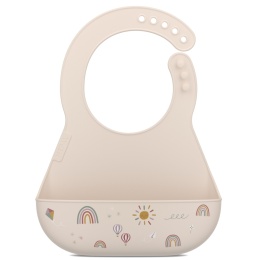 MEPAL Śliniak silikonowy z kieszonką Mio Sunshine & Rainbow