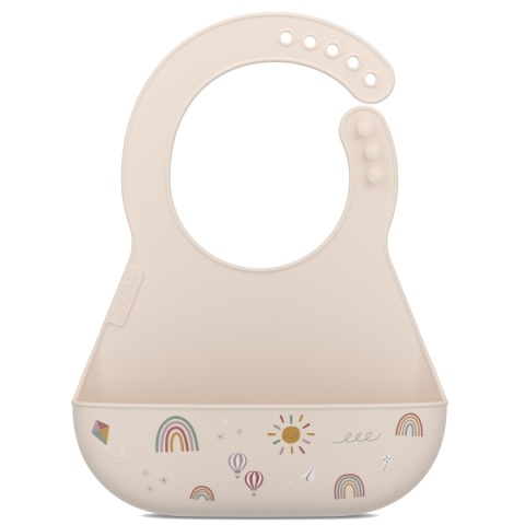 MEPAL Śliniak silikonowy z kieszonką Mio Sunshine & Rainbow