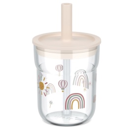 MEPAL Szklanka dziecięca ze słomką Mio 250ml Sunshine & Rainbow