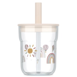 MEPAL Szklanka dziecięca ze słomką Mio 250ml Sunshine & Rainbow