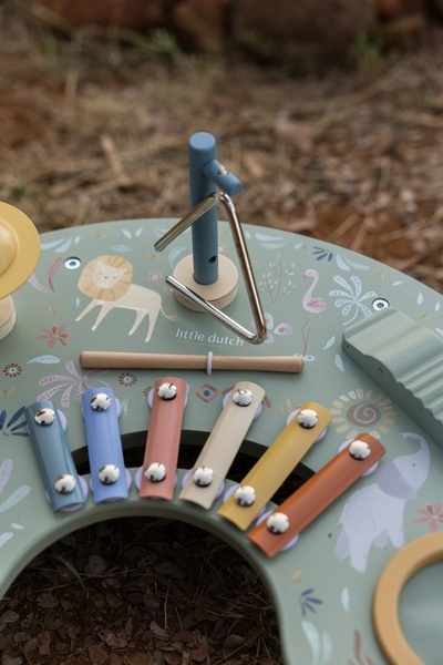 Little Dutch Drewniany stolik muzyczny Safari Friends FSC