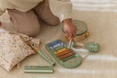 Little Dutch Zestaw drewnianych instrumentów zielony Safari Friends FSC
