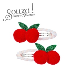 Souza! Spinki do włosów pompony wisienki Rosy 2 szt.