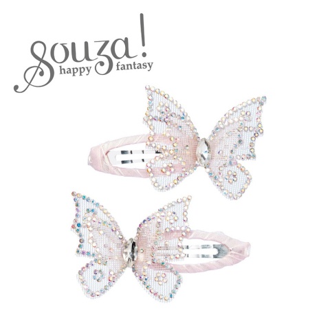 Souza! Spinki do włosów motylki z kryształkami Joy 2 szt.