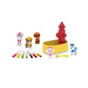 Crayola Figurki do malowania i mycia - zwierzątka 5 szt., flamastry zmywalne 8 szt., szczoteczka, wanna -Washimals Psi Patrol 3+