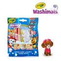 Crayola Figurki do malowania i mycia - zestaw zwierzątko 1szt., flamastry zmywalne 2 szt., szczoteczka Washimals Psi Patrol 3+