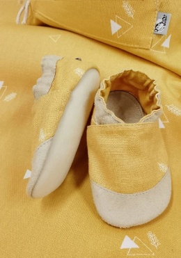 LIMITED EDITION kolekcja WIOSNA kapcie Barefoot PANAMA ŻÓŁTE SŁOŃCE PRO z kauczukową podeszwą