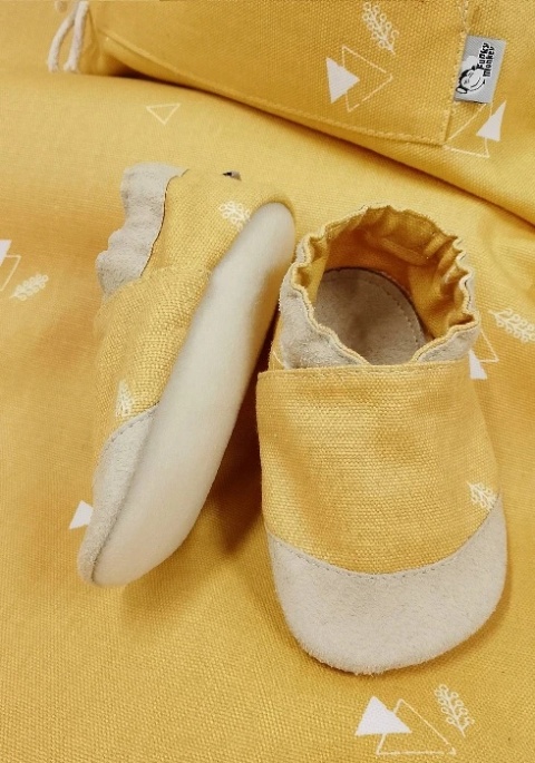 LIMITED EDITION kolekcja WIOSNA kapcie Barefoot PANAMA ŻÓŁTE SŁOŃCE PRO z kauczukową podeszwą