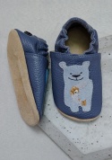 Kapcie dziecięce Barefoot SOFT z zamszową podeszwą MIŚ granatowe niebieskie