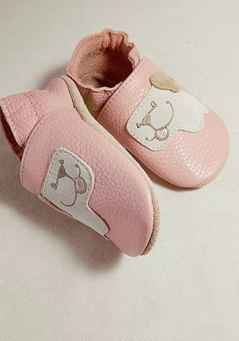 Kapcie dziecięce Barefoot SOFT PIESEK różowy z zamszową podeszwą