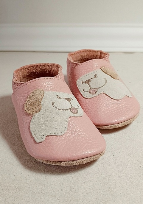 Kapcie dziecięce Barefoot SOFT PIESEK różowy z zamszową podeszwą