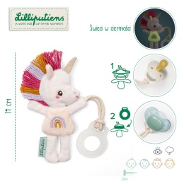 Produkt bez Lilliputiens Zawieszka do smoczka świecąca w ciemności Nocny mini przyjaciel Jednorożec Lena 0 m+