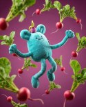 DOUDOU - MIAM! Billie Radish, 60 cm, niebieska rzodkiewka