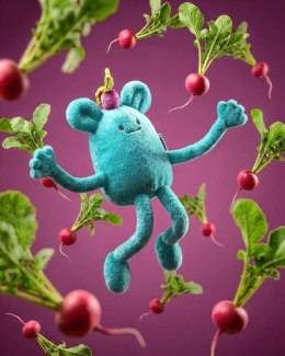 DOUDOU - MIAM! Billie Radish, 60 cm, niebieska rzodkiewka