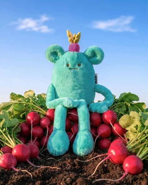 DOUDOU - MIAM! Billie Radish, 60 cm, niebieska rzodkiewka