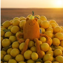 DOUDOU - MIAM! John Lemon, 40 cm, pomarańczowa cytryna