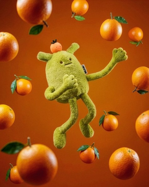 DOUDOU - MIAM! Laurent Jade, 60 cm, zielona pomarańcza