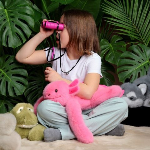 DOUDOU - obciążeniowy pluszowy aksolotl Podcoll Histoire d'Ours, 50 cm, różowy neonowy