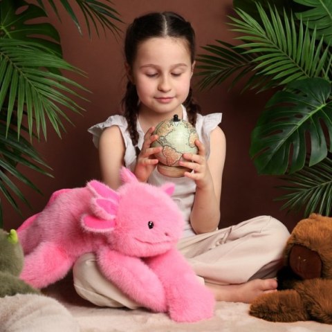 DOUDOU - obciążeniowy pluszowy aksolotl Podcoll Histoire d'Ours, 50 cm, różowy neonowy