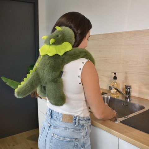 DOUDOU - obciążeniowy pluszowy dinozaur Podcoll Histoire d'Ours, 50 cm, ciemny zielony