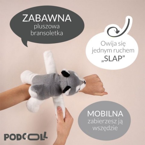 DOUDOU - pluszowa bransoletka slap husky Podcoll, Histoire d'Ours, jasny szary