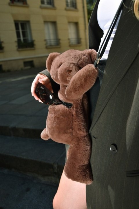 DOUDOU - pluszowa torba na ramię miś, Doudou et Compagnie, brązowy