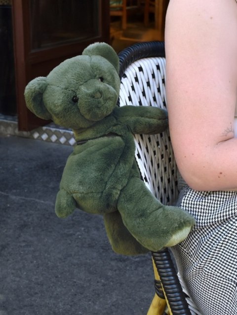 DOUDOU - pluszowa torba na ramię miś, Doudou et Compagnie, khaki