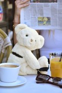 DOUDOU - pluszowa torba na ramię miś, Doudou et Compagnie, kość słoniowa