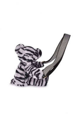 DOUDOU - pluszowa torba na ramię miś w zebrę, Doudou et Compagnie, czarno-biały zebra