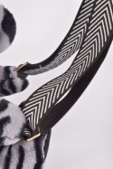 DOUDOU - pluszowa torba na ramię miś w zebrę, Doudou et Compagnie, czarno-biały zebra