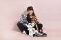 DOUDOU - pluszowa torba na ramię miś w zebrę, Doudou et Compagnie, czarno-biały zebra