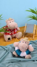 DOUDOU - pluszowy hipopotam ALOHA Histoire d'Ours, 38 cm, pudrowy