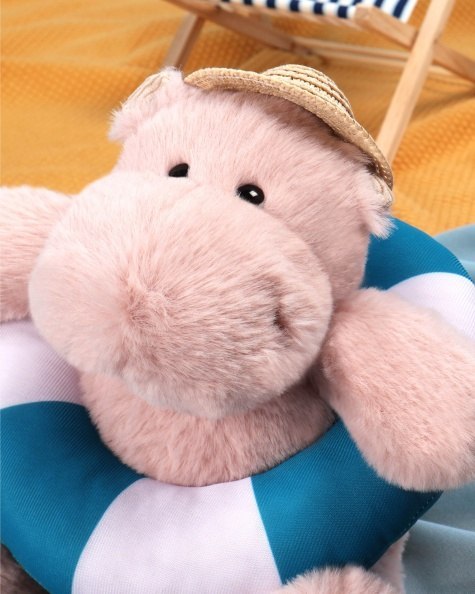 DOUDOU - pluszowy hipopotam Bubble Beach Histoire d'Ours, 20 cm, pudrowy