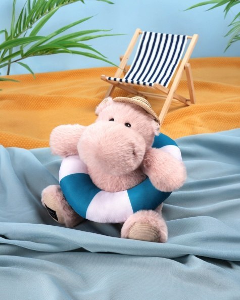 DOUDOU - pluszowy hipopotam Bubble Beach Histoire d'Ours, 20 cm, pudrowy