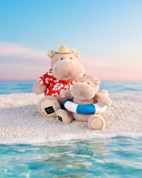 DOUDOU - pluszowy hipopotam Bubble Beach Histoire d'Ours, 20 cm, pudrowy