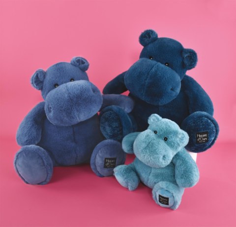 DOUDOU - pluszowy hipopotam HIP'BLUE Histoire d'Ours, 40 cm, niebieski