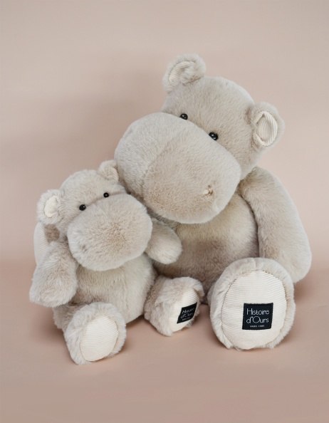 DOUDOU - pluszowy hipopotam HIP'COOL Histoire d'Ours, 40 cm, beżowy
