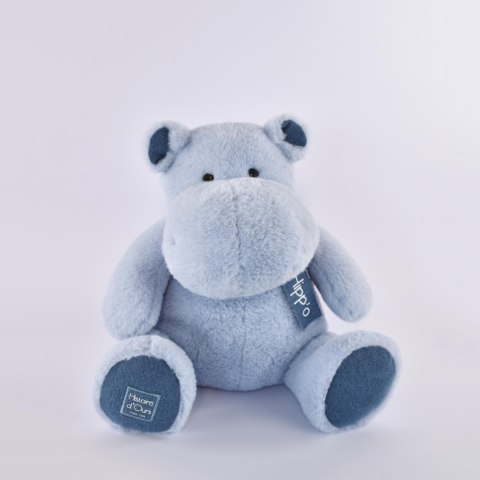 DOUDOU - pluszowy hipopotam Histoire d'Ours, 40 cm, jasnoniebieski