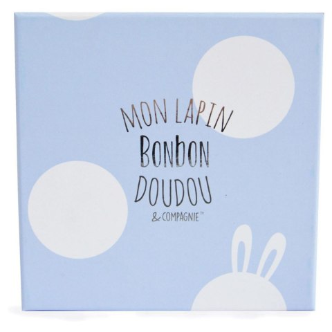 DOUDOU - pluszowy królik Bonbon Doudou et Compagnie, 16 cm, niebieski