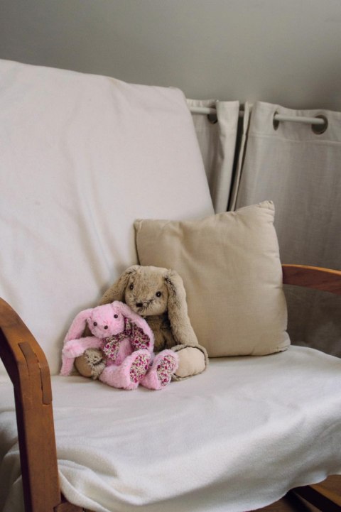 DOUDOU - pluszowy królik Histoire d'Ours, 25 cm, różowy