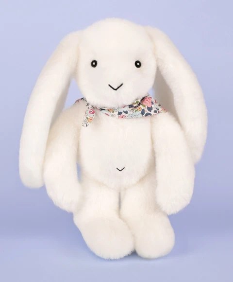DOUDOU - pluszowy królik Lapin Fleurette Doudou et Compagnie, 25 cm, biały