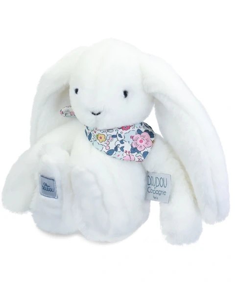 DOUDOU - pluszowy królik Lapin Fleurette Doudou et Compagnie, 25 cm, biały