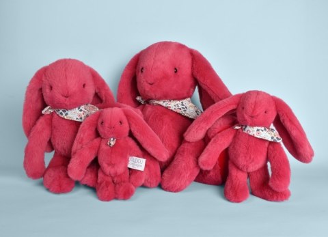 DOUDOU - pluszowy królik Lapin Fleurette Doudou et Compagnie, 25 cm, fuksja