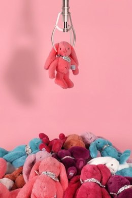 DOUDOU - pluszowy królik Lapin Fleurette Doudou et Compagnie, 25 cm, koral