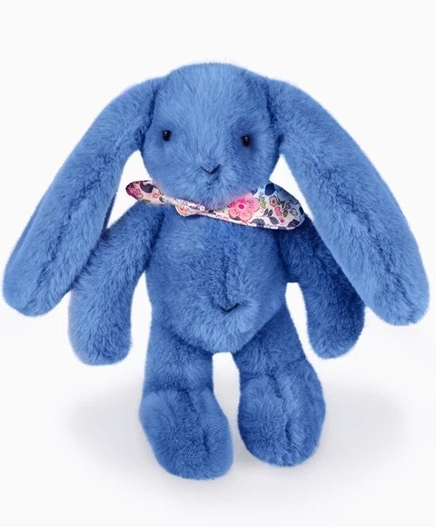 DOUDOU - pluszowy królik Lapin Fleurette Doudou et Compagnie, 25 cm, niebieski